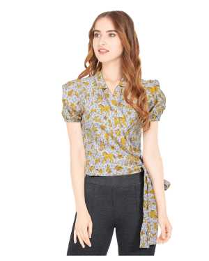 Yellow  Vintage Wrap Top from Fashion with Benefits