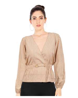 Beige Peplum Top from Fashion with Benefits