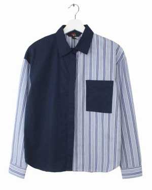 Navy Blue Two Tone Shirt from Fashion with Benefits