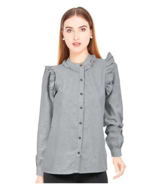 Grey Flounce Shirt from Fashion with Benefits