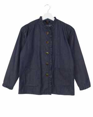 Denim Blue Ruffle Jacket  from Fashion with Benefits