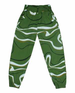 Green Curved Line Joggers from Fashion with Benefits